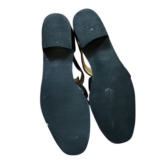 Calico low heel black leather sandals adjustable buckle classic casual 6M 1980's - Picture 8 of 8